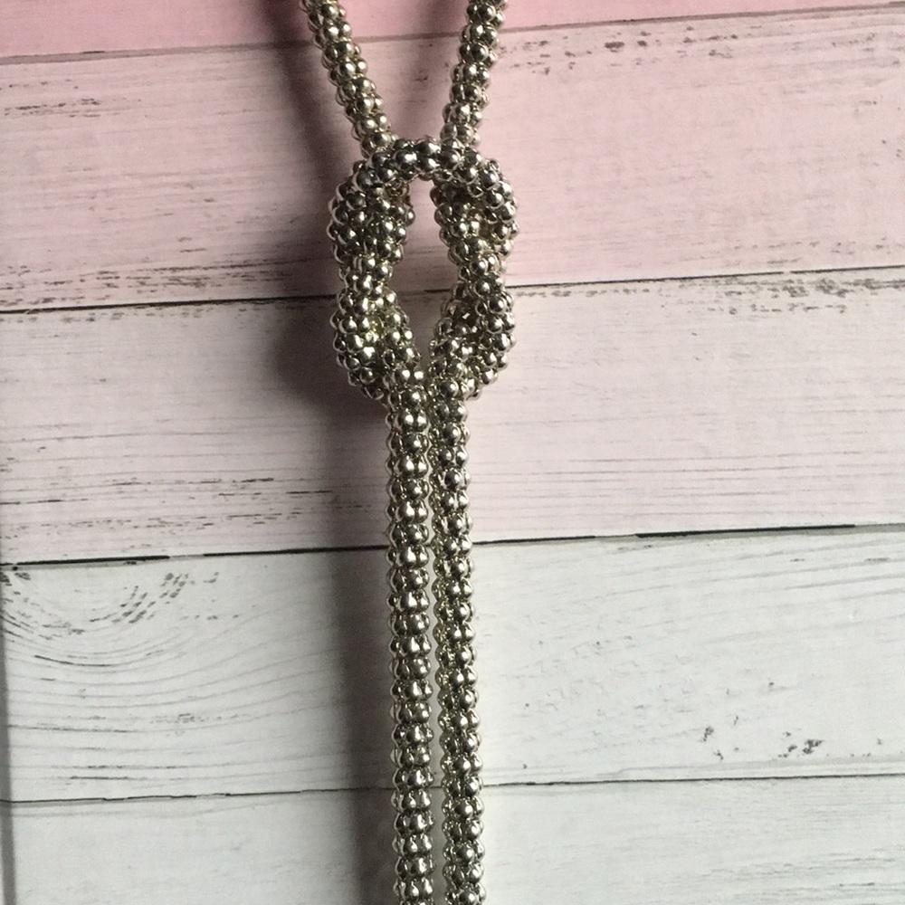 Silver-Tone Knot Statement Necklace
